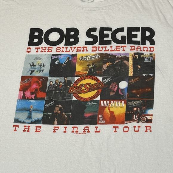 Bob Seger Shirt Mens Size 2XL XXL White Final Tour Concert Tee Silver Bullet - Picture 2 of 13